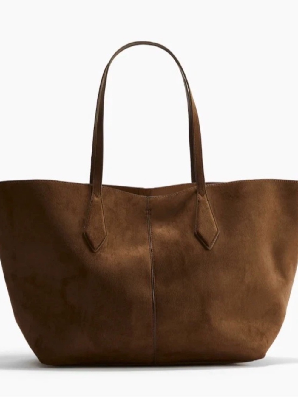 H&M Brown Faux Suede Tote Bag